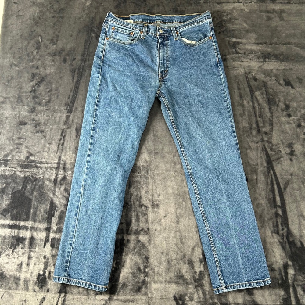 Levi's 514 Straight Fit Jeans Mens W34‎ L30 Blue Medium Wash Denim